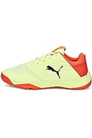 PUMA Accelerate Turbo JR II, Zapatilla de Balonmano, Fast Yellow-Red Blast Black, 34.5 EU