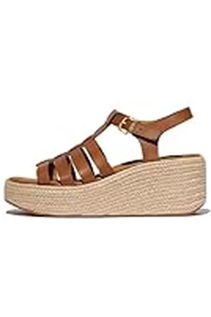 FitFlop Platfforms Espadr. Leather Fisherman Wedge Sandals, Sandalias con cuña Mujer, , 40 EU
