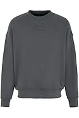 Armani Exchange Sudadera de Cuello Redondo de algodón con Logotipo Debossed Modal, , M para Hombre