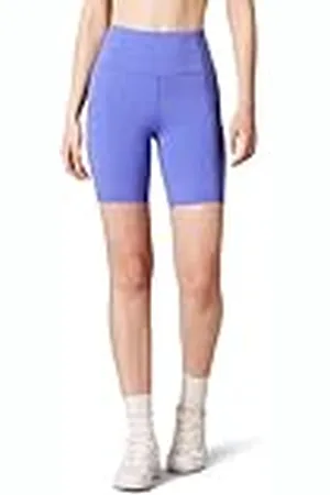 Amazon Pantalones Cortos Ciclistas con Bolsillos, Talle Alto, Efecto remodelante, Estilo Deportivo, 17,7 cm Mujer, , S