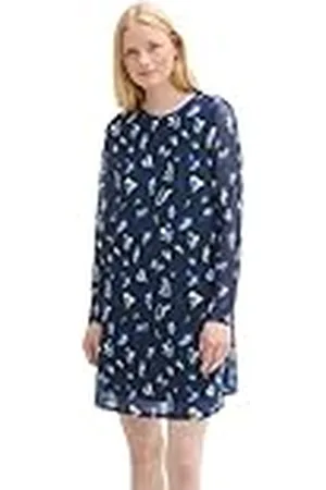 TOM TAILOR 1043158 Vestido, 35918-Abstract Navy Floral Print, XXL para Mujer
