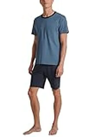 Calida Relax Essentials Juego de Pijama, Opaco, Color Azul, 52-54 Hombres