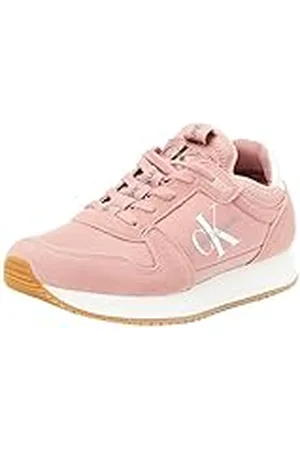 Calvin Klein Jeans Mujer Runner Sneaker Sock Laceup Zapatillas de Deporte, Multicolor (Ash Rose/Bright White), 40