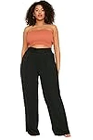 Trendyol Women High Waist Wide Leg Size Trousers Pantalones, , 52 Plus para Mujer