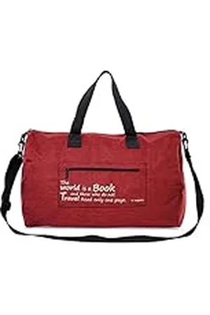 NOVAGO Bolsa de Viaje Resistente con Bandolera Plegable y Ligera, fácil de Transportar y Guardar (Burdeos)