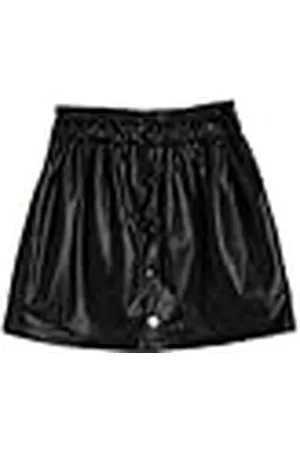 Koton Mini Skirt Faux Leather Elastic Waistband Button Detail Falda, , 11-12 Años Girls