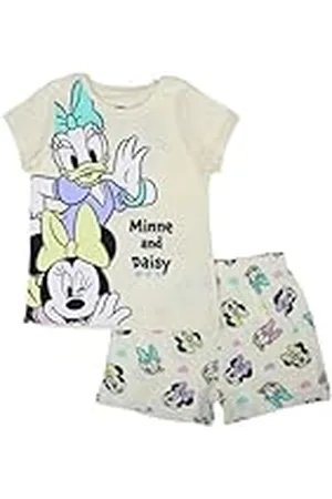 Disney MINNIE, Conjunto de 2 piezas, Camiseta + Pantalones cortos, Niños, (2 a 8 años), Unisex, Niño, Niña, Suave, Lindo, Cálido, Camiseta, Pantalones, Modelo DIS MF 5204C238 S2-4A