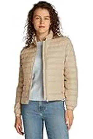 Tommy Hilfiger Cazadora acolchada Mujer Mock Neck ligera, Beige (Sandalwood), XL