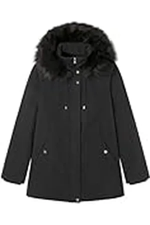 Springfield Parka con Capucha con Cremallera Frontal, Cordones Y Bolsillos Chaqueta, , XS para Mujer