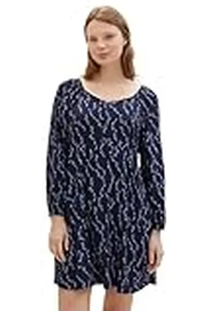 TOM TAILOR 1040664 Vestido, 34682-Azul Marino Heart Print, L para Mujer