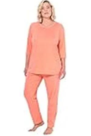 Ulla Popken Schlafanzug, Punkte, Rundhalsausschnitt, 3/4-arm Juego de Pijama, , 58-60 Mujeres