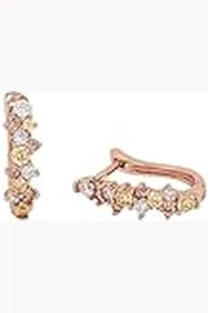 Amor Pendientes Creoles de plata de ley 925 para mujer, con sintetizador de circonitas, 1,7 cm, color rosado, se entregan en caja de regalo para joyería