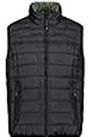 CMP Chaleco en poliéster reciclado para hombre, Negro-Verde Aceite, 52