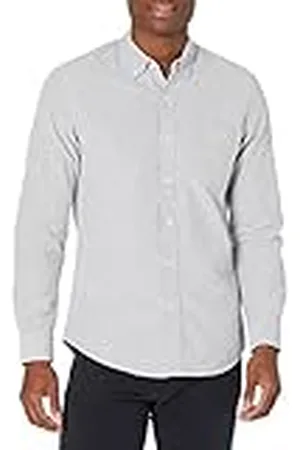 Amazon Camisa Oxford Ajustada de Manga Larga con Bolsillo Hombre, , XXL