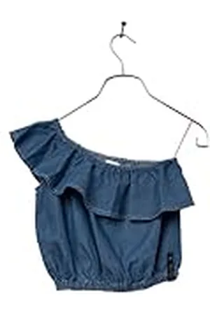 Replay Blusa con hombros descubiertos para niña, azul (Medium Blue 009), 12 años