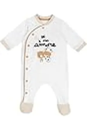 chicco Mono Ligero de algodón, Abertura en la Parte Delantera y Entrepierna Pijama niño, Blanco (9), 18 Meses EU Unisex bebé