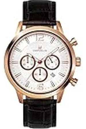 ORPHELIA Reloj de Pulsera para Hombre cronógrafo Tempo Black Cuero