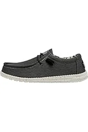 Hey dude HEYDUDE Wally Stretch Canvas - Zapatos Estilo Mocasín para Hombre, Black, 40