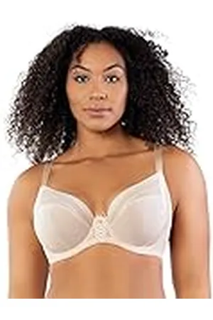 Parfait Shea P6062 Sujetador alámbrico de Malla sin Forro con Escote Profundo para Mujer, Talla Completa.,Desnudo,80D