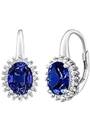 Silvego LPS0588DB - Pendientes de Plata 925 con Zafiro Azul Sintético