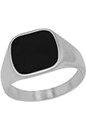 QS by s.Oliver Anillo de acero inoxidable Epoxy Anillos de los hombres, de plata, viene en caja de regalo de joyería, 2027426