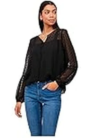 VILA Viedee L/S Top/Su-Noos Blusas, Schwarz, 38 para Mujer