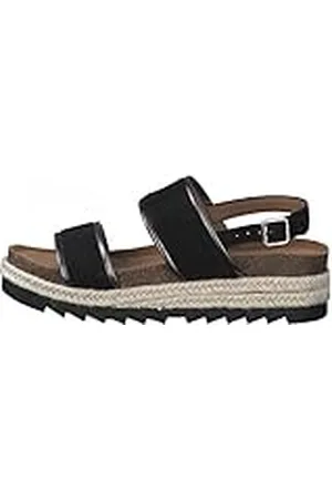 QS by s.Oliver 5-5-28702-28, Sandalias Planas Mujer, Black, 40 EU