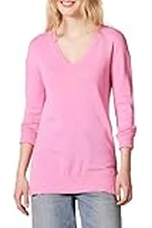 Amazon Jersey Tipo Túnica Ligero de Manga Larga y Cuello en Pico (Disponible en Tallas Grandes) Mujer, , XL