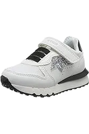 Geox J FASTICS GIRL, Zapatillas para Niñas, WHITE/BLACK, 27 EU