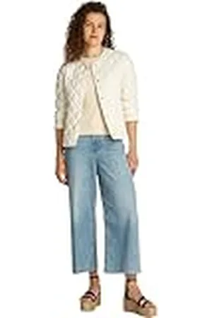 Tommy Hilfiger Cazadora acolchada Mujer Down Quilted Collarless con botones, Marfil (Ivory Petal), L