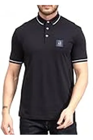 Armani Exchange Polo de algodón de Corte Regular con Parche metálico, , S para Hombre