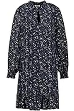 Gerry Weber 880021-31429 Tela del Vestido, Estampado Negro/Azul, 36 para Mujer