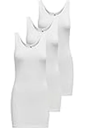ONLY Onllive Love Long Tank Top 3 Pack CS Jrs Camiseta de Tirantes, , M para Mujer