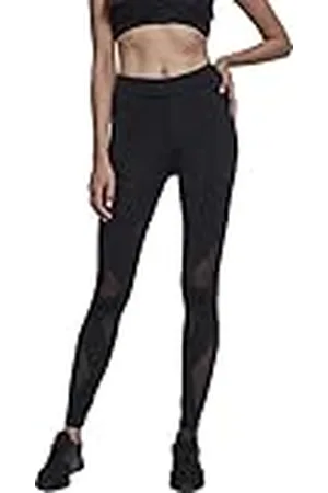 Urban classics Ladies Triangel Tech Mesh Leggings, Negro, Mediano para Mujer