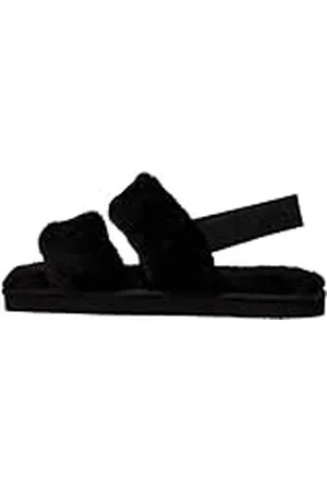Calvin Klein Zapatillas para estar en casa Slipper Mujer Home Velcro Flur Calentitas, Negro (Triple Black), 38