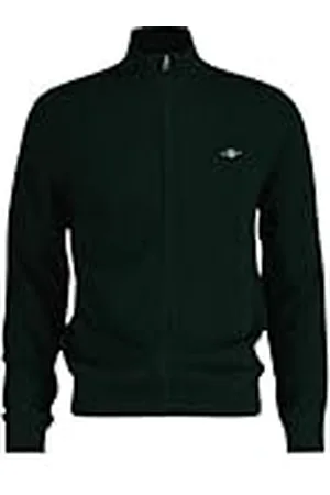 GANT Cárdigan extrafino con Cremallera de Lana de Cordero Suéter, , S para Hombre