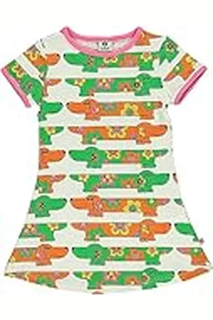 Småfolk Short-Sleeved Dress with Dogs Vestido, , 1-2 Años para Niñas