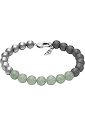 Armani Exchange Pulsera de Cuentas para Hombre con hematita verde, AXG0127040
