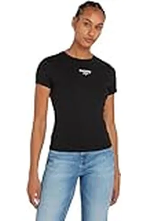 Tommy Hilfiger Camiseta de Manga Corta Mujer Slim Logo Cuello Redondo, , XXS