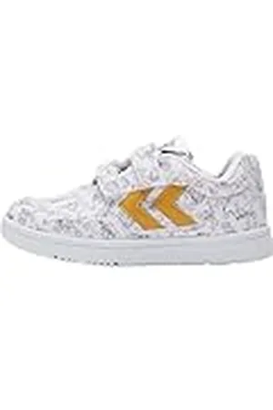 Hummel Camden Jr, Zapatillas Unisex niños, White/Yellow, 38 EU