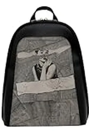 Dogo Femme Cuir Vegan Noir Fait Main et Mode Sac à dos - Go Back to Being Yourself Motif