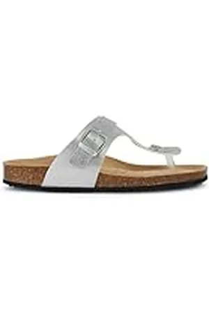 Geox Chanclas D Brionia K para Mujer, Color Plateado, Talla 38 EU, , 38 EU