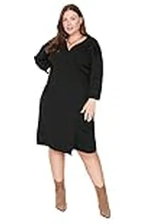 Trendyol Midi Double-Breasted Regular Plus Size Dress Vestido, , XXXXL para Mujer