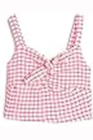 Koton Crop Tank Top Strappy Tie-Front Detail Gleamy, Camiseta de Tirantes Anchos niñas,