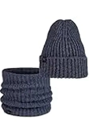 Buff ® Dúo Pack Knitted & Fleece Band Gorro Kim Water Gris y Knitted & Fleece Braga de cuello Kim Water Gris Talla única Adulto