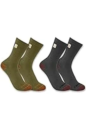 Carhartt Calcetines de peso medio con logotipo para hombre, paquete de 2, , Large