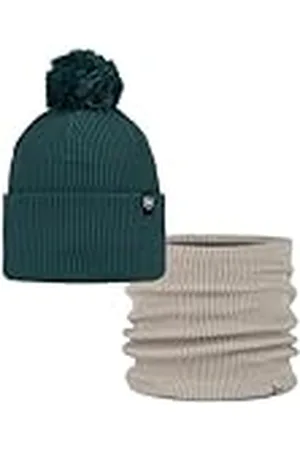 Buff ® Dúo Pack Street Knitted Gorro Renvi Silversage Verde y Knitted & Fleece Braga de Cuello Renvi Birch Gray Beige Talla única Adulto