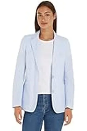Tommy Hilfiger Blazer Mujer Striped Poplin Regular elegante, Blau (Azul), 36