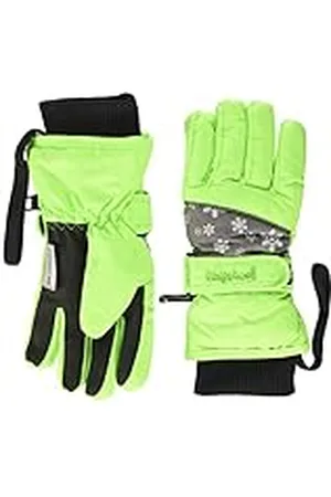 Playshoes Finger Gloves Snowflakes, Guantes Unisex Niños, Verde (Green 29), 3
