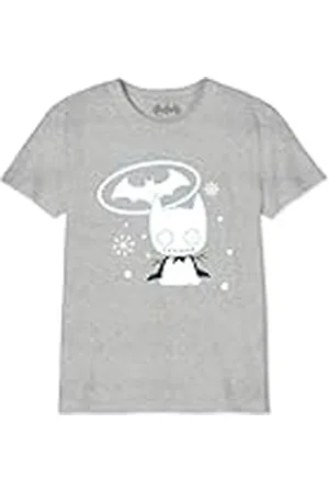 DC Comics Originals Bobatmbts049 Camiseta, Gris Melange, 8 Años para Niños